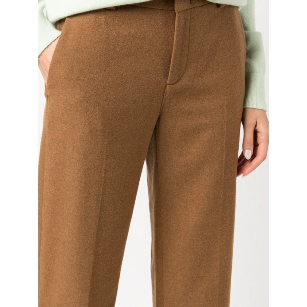 Vince Women's Brown Flannel Straight Leg Wool Blend Pants SZ 6 NEW $395 - Picture 4 of 5